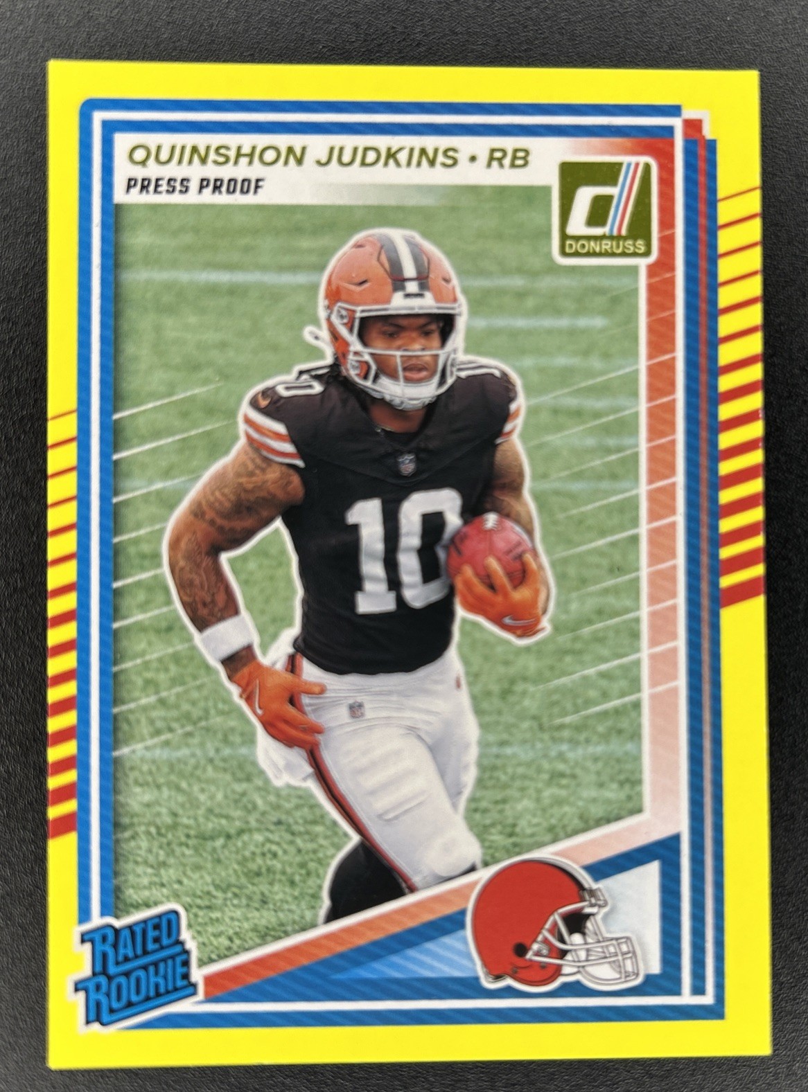2025 Donruss  QUINSHON JUDKINS Yellow Press Proof Rated Rookie #330 Browns