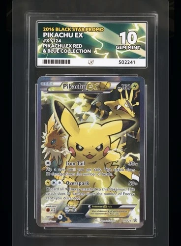 ACE 10 GEM MINT (POPULATION 1) Pokémon Pikachu TCG EX XY XY124 Promo Card