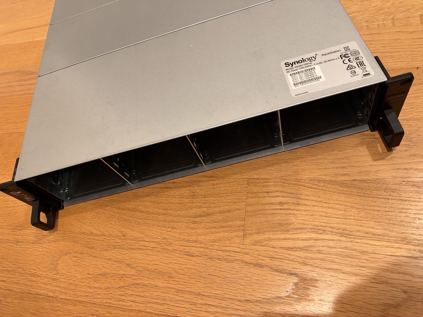 Synology RackStation RS3617RPxs 12-Bay 2U NAS 64GB RAM Dual PSU Rails Diskless