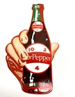 Dr. Pepper Bottle - Vintage Porcelain Sign - Soda Pop Door Push
