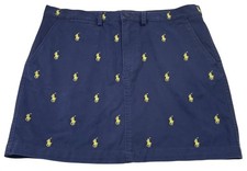 Vintage 90s Ralph Lauren Sport Mini Skirt Sze 6 Navy Polo Logo Preppy Old Money