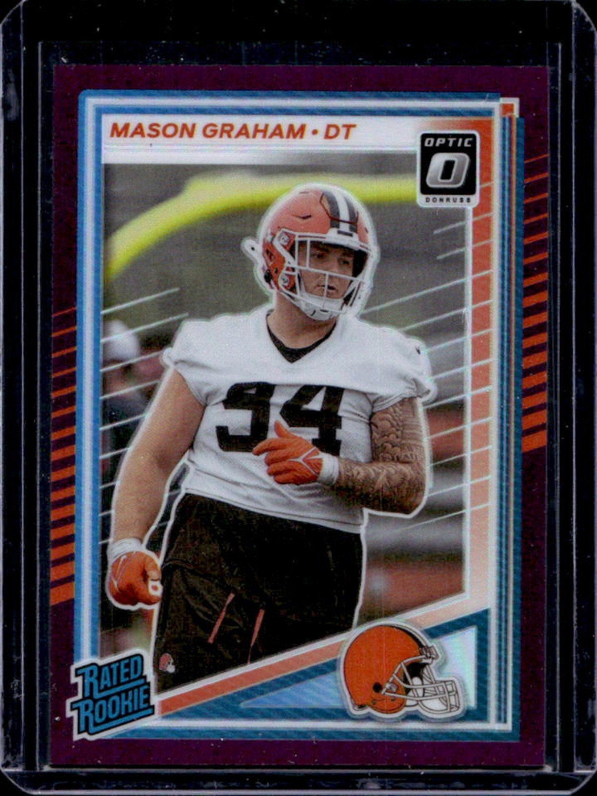 2025 Donruss Mason Graham Optic Rated Rookie Preview Purple RC #11/50 Browns