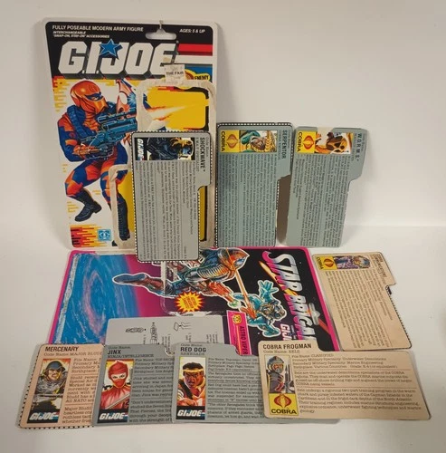 GI JOE 1980’s Lot Of FILE CARDS Vintage Toy Card Cut Outs Rare Collectibles