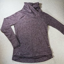 Apana Cowl Neck Pullover Top Womens Small Purple Long Sleeve Yoga Tunic