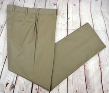 BROOKS BROTHERS Madison Flat Front 100 Wool Dress Pants SIZE 36/32 Light Brown