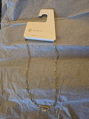 Kendra Scott Margot Short Pendant Necklace in Vintage Gold Iridescent Abalone