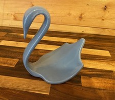 8" tall, beautiful Blue Swan ceramic towel holder, excellent condition 