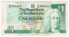 1988 Scotland 1 Pound 988430 Paper Money Banknotes Currency