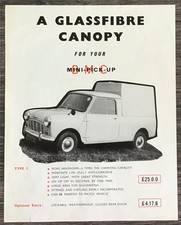 BMC MINI PICKUP Glassfibre Canopy Sales Leaflet UNDATED NPC/1