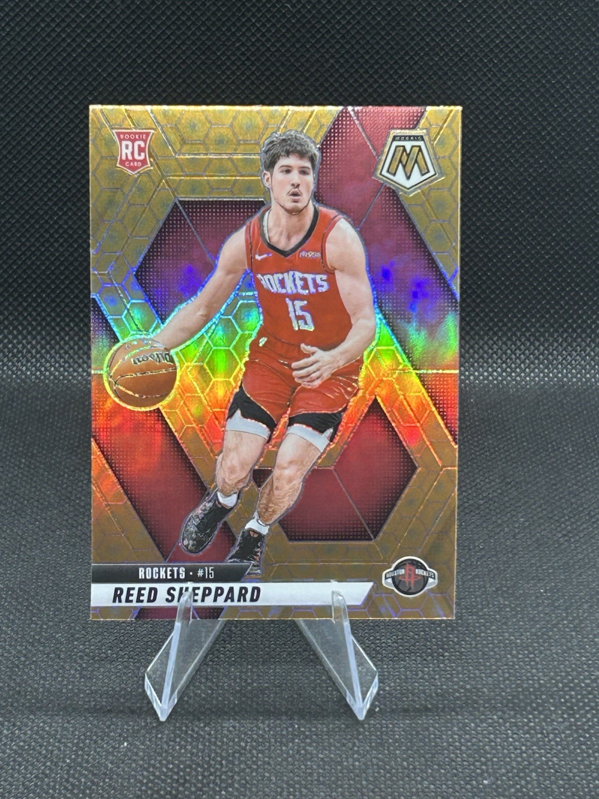 Reed Sheppard 2024-25 Panini Mosaic Honeycomb SSP True Rookie RC Rockets #249