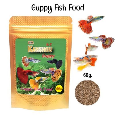 60g Guppy Fish Food, Micro Pellet, Tropical Slow Sinking Formula Aquarium Garden