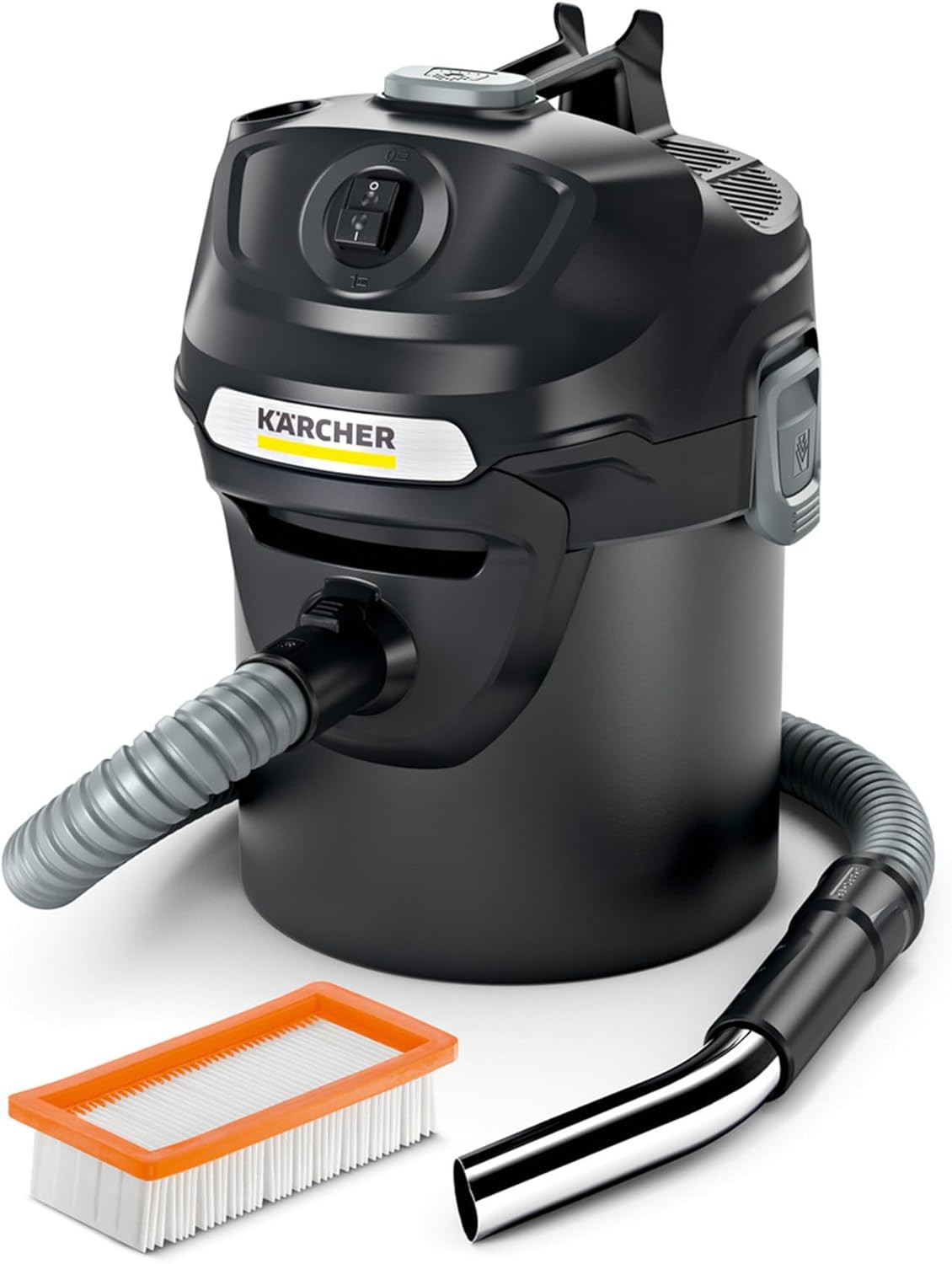 Kärcher AD 2 - Bidone Aspiracenere Portatile, Ignifugo, Filtro Auto-Pulente, Asp