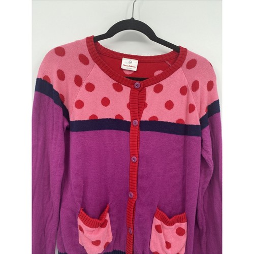 Hanna Andersson Polka Dots Long Sleeve Button Down Cardigan Sweater Size 14-16 - Picture 3 of 12