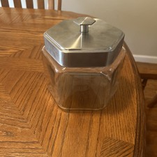 Hexagon Glass Jar With Lid 6x6