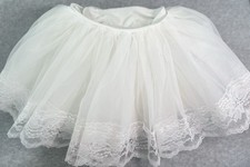 White Tulle Petticoat Skirt Kids/Girls Lace Trim 18  Waist 10  Length