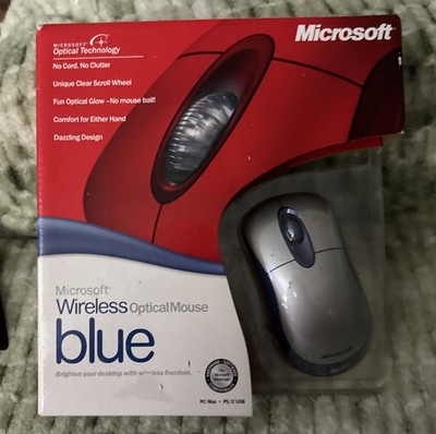 Microsoft Wireless Optical Scroll Mouse Blue Left or Right Hand K80-00004