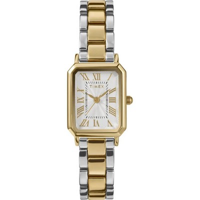 Timex Dress Damenuhr TW2Y01300 weißes Zifferblatt gold Edelstahlarmband 30M