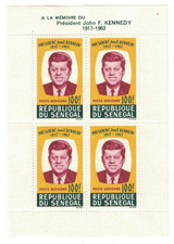 1964 SENEGAL SOUVENIR STAMP SHEET MEMOIRE DU PRESIDENT JOHN F. KENNEDY MNH