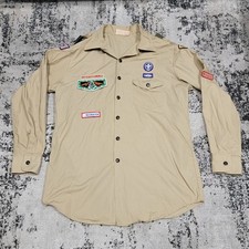 Vintage Boy Scouts Of America BSA Mens Size Large Official Shirt Long Sleeve USA
