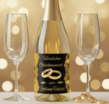 1 Aufkleber Flaschenetikett Hochzeitstag 50 Jahre Goldene Hochzeit Geschenk D10