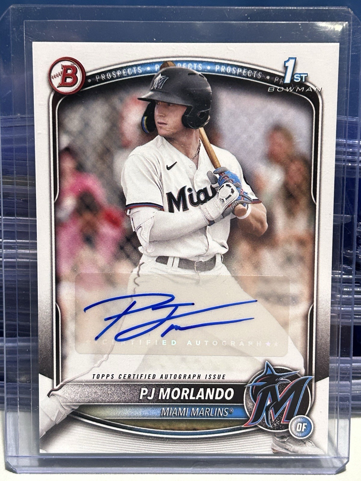 PJ Morlando 2025 Bowman Prospect 1st Bowman Auto RC Card #BPA-PM Miami Marlins