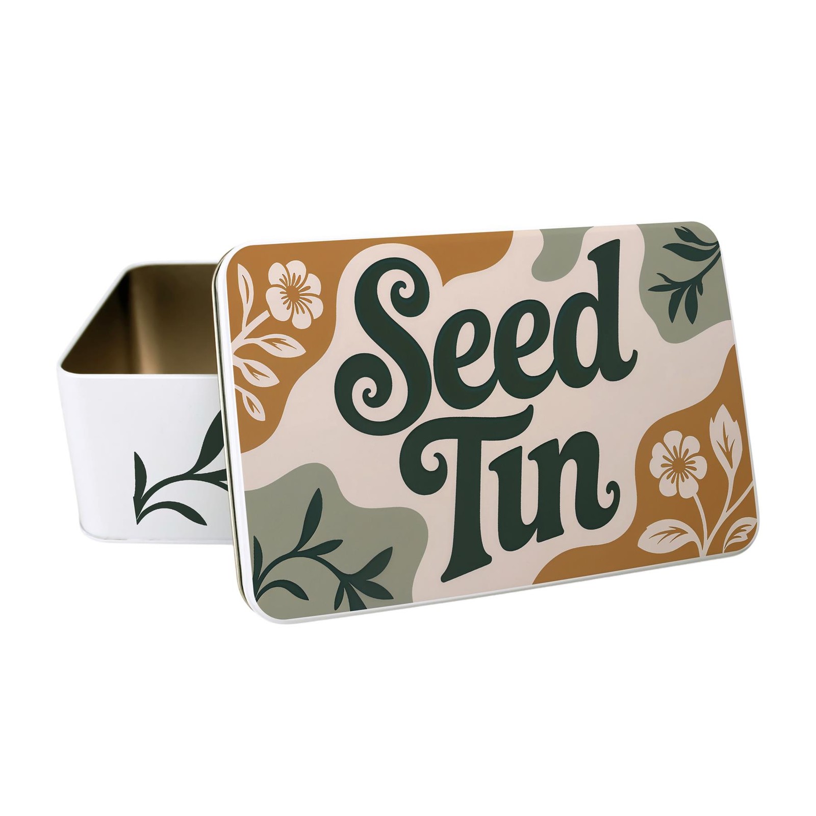 Floral Seed Tin - Rectangular Metal Garden Tool/Storage Box Gifts for Gardeners - Image 2