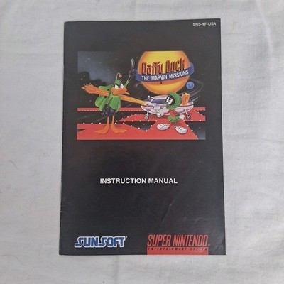Daffy Duck Marvin Missions Super Nintendo SNES Instruction Booklet Manual ONLY