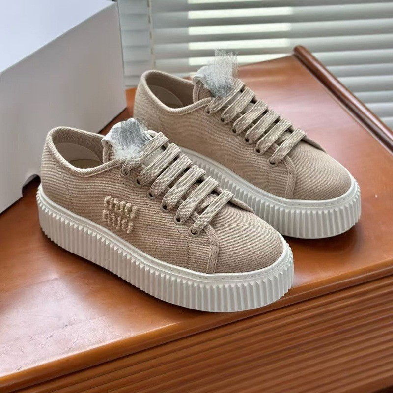 SAOLA Scarpe donna punta tonda suola spessa stringate tinta unita versatili casual MM