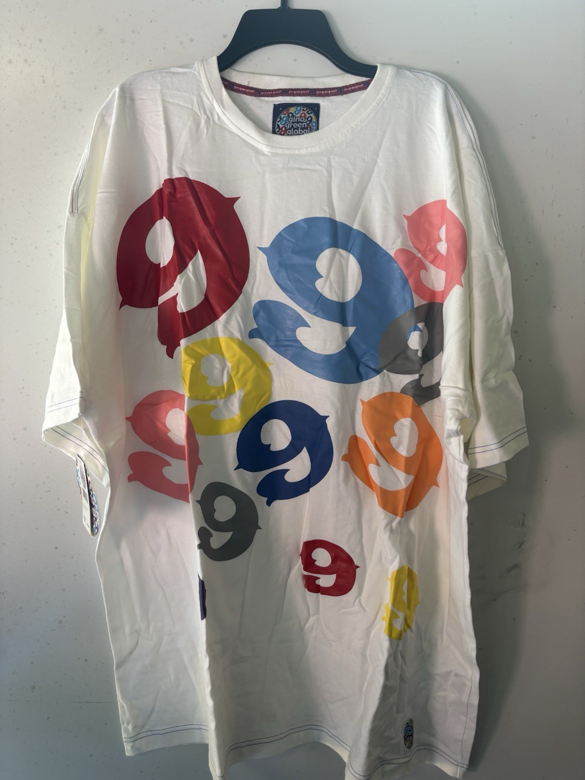 Gino Green Global Graphic Tee White Size 3XL Short Sleeve Streetwear Shirt