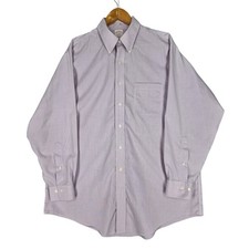 BROOKS BROTHERS MEN'S MAKERS DRESS SHIRT   PURPLE CHECK   SIZE 17.5  37   CLASSIC