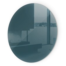 Glasplatte Kaminofen Mit Funken Resistent Farbe Meeresgrün Rund Halbrundbogen