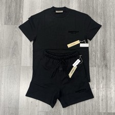 Essentials Fear of God Black Cotton T-Shirt Shorts