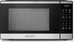 BLACK DECKER Four micro-ondes de comptoir 0.9 Cu Ft 6 Menus automatiques Mémoire de verrouillage pour enfant