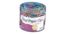 Vinyl Coated Paper Clips, Size #1, Assorted Colors, 500/Box (85033) | Jumbo,