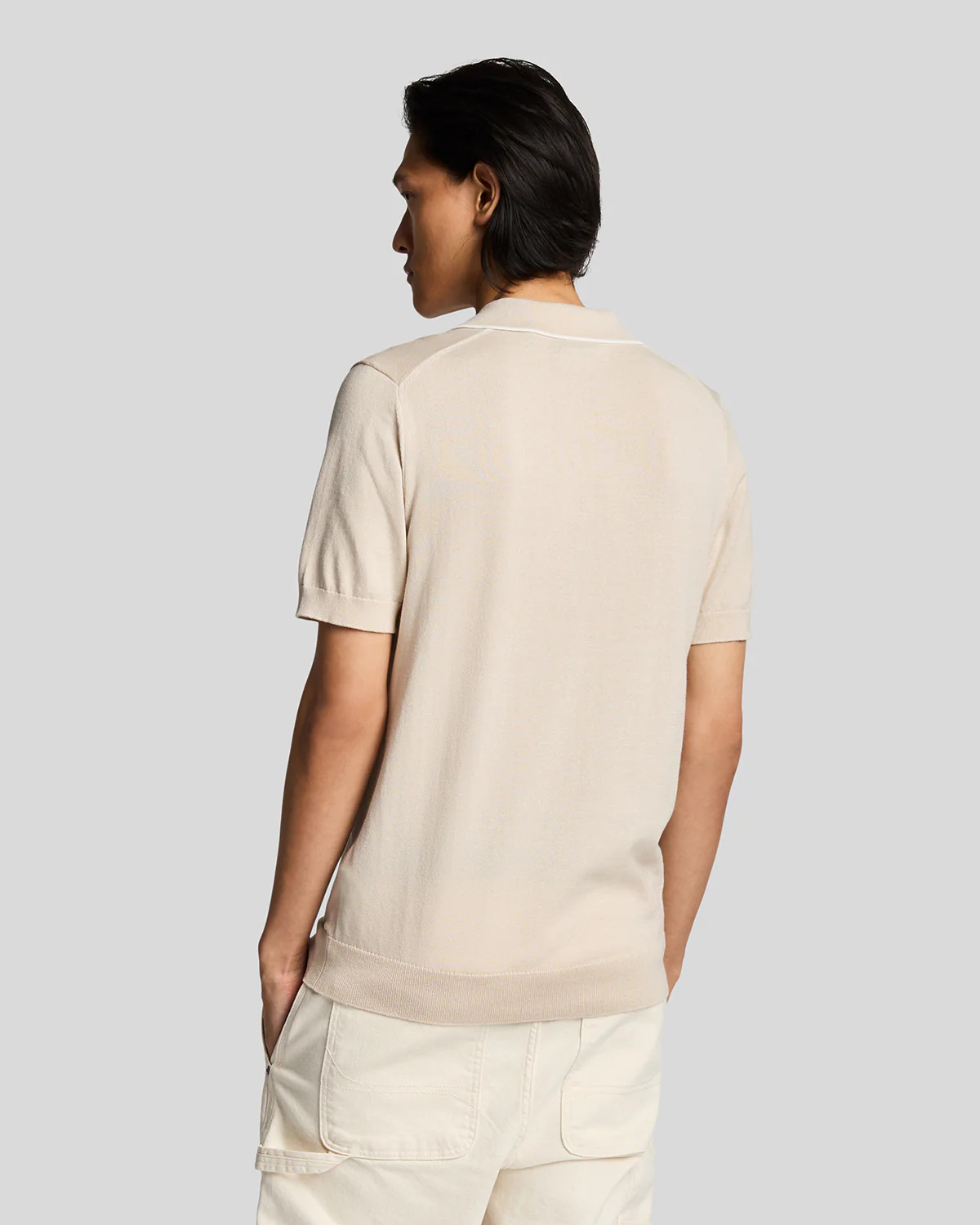 Lyle & Scott Tipped Knitted Open Collar Polo Shirt Cove image 2