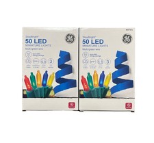 2x GE StayBright 50-Count 12.2-ft Multicolor LED Plug-In Christmas String Lights