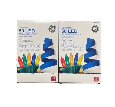 2x GE StayBright 50-Count 12.2-ft Multicolor LED Plug-In Christmas String Lights