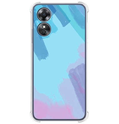JIAFEI Custodia Per Oppo A17 – Cover In TPU Morbido Con Bordo Dorato – Protezione Antiurto E Design Elegante (Blu) - 2