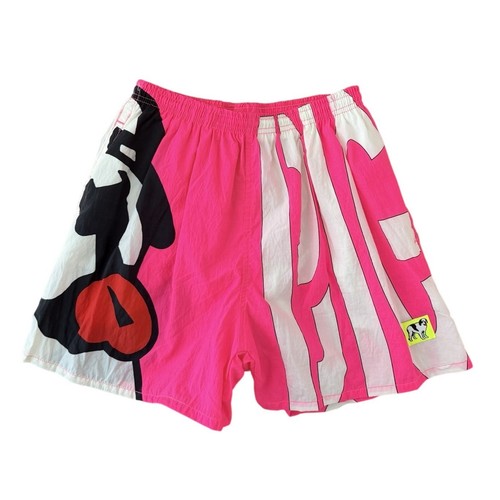 Big Dogs Vintage Swim Trunks Mens M Pink Surf Skater Logo 90s Board Shorts USA