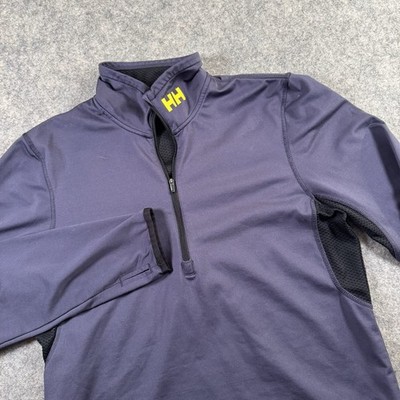 Helly Hansen 1/2 Zip Pullover Mens Medium Phantom Mesh Performance Midlayer Navy