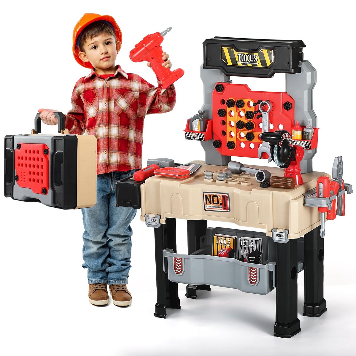 Kids Tool Bench - Power Tools Workshop-Kids Workbench, 65 Pcs