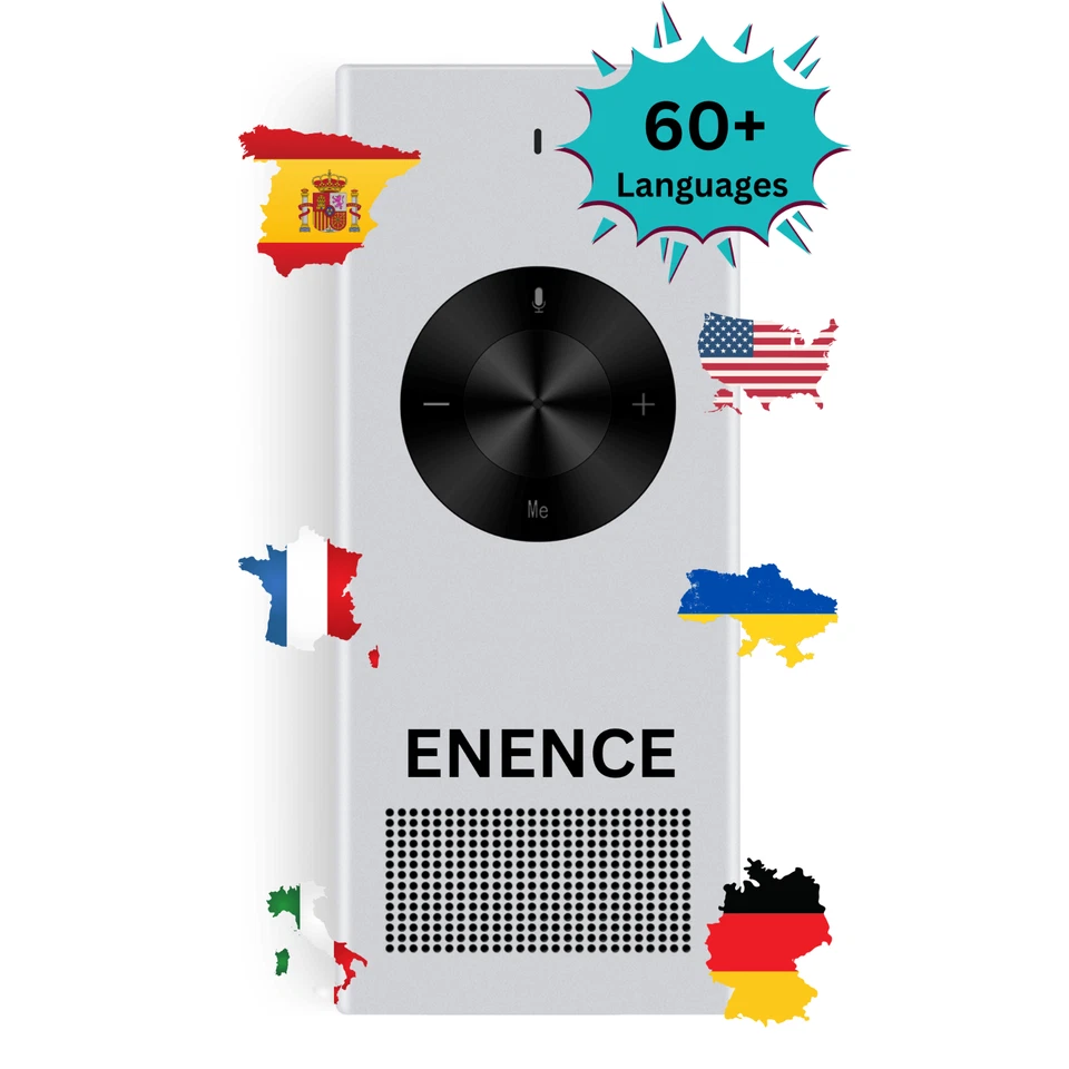 Enence PRO | Sofortübersetzer, tragbarer Zwei-Wege-Übersetzer für 60+ Sprachen