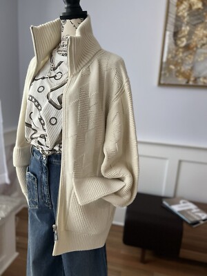 【美品】HERMES エルメス　COTTON RIB S/S KNIT【М】 HERMES COTTON RIB S/S KNIT Size M White Crew Neck Made In