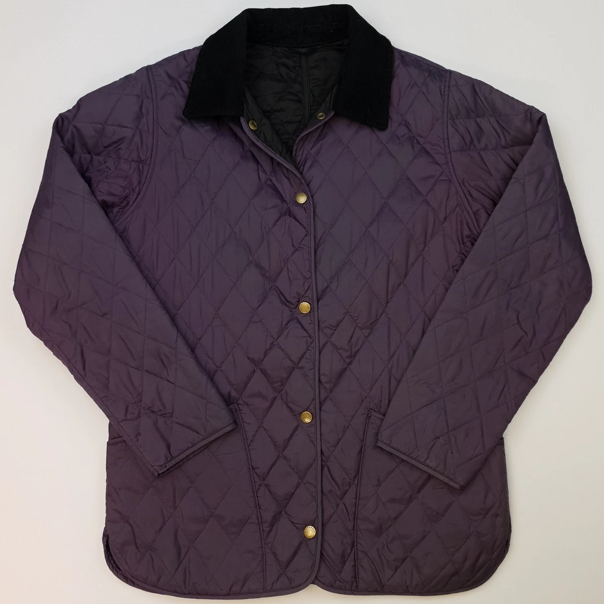 Barbour Quilted Jacket UK 12 US 8 Shaped Liddlesdale Lightweight Purple Womens