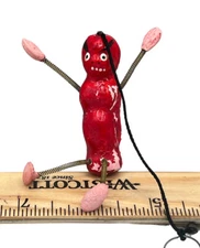 RARE 1930s Red Devil Spring Arms And Legs Carnival Toy Halloween