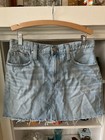 Madewell Rigid Denim A-Line Jean Mini Skirt High Waist Raw Hem Size 29 — photo 1