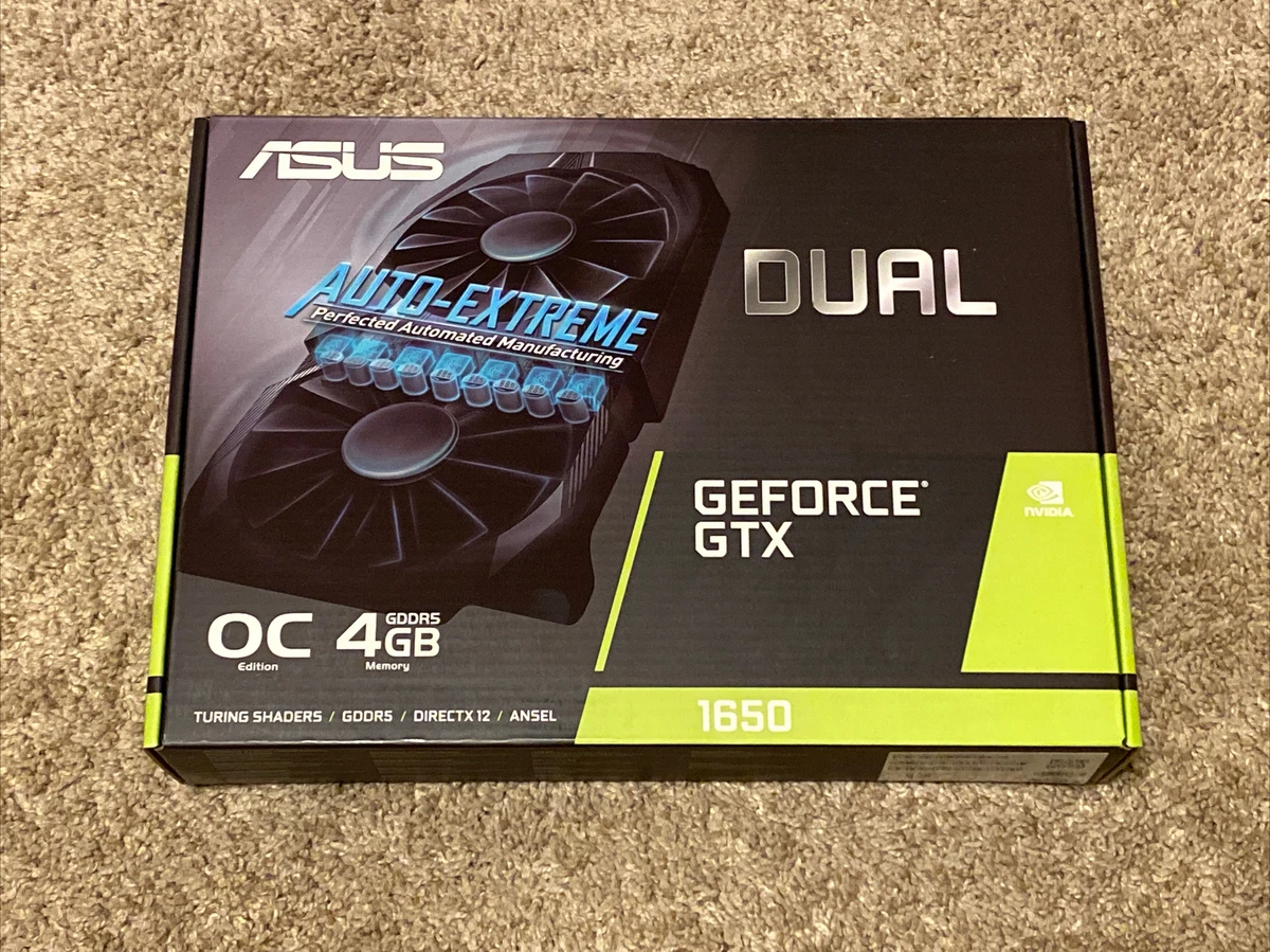 ASUS GeForce GTX 1650 Overclocked 4GB Dual fan Edition HDMI DP 1.4 DVI Graphics