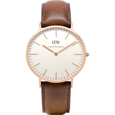 Daniel Wellington Herren 40mm St Mawes Rosegold Uhr Lederarmband DW00100006