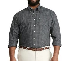 New IZOD Men's Button Down Shirt Performance Long Sleeve Stretch Big Tall Black