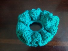 Crochet Scrunchie, Hair Tie, Teen, Adult, Child, Cute, Turquoise
